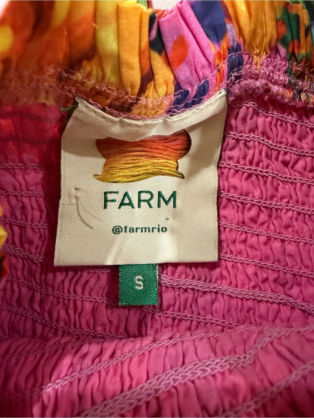 FARM Rio Pink & Yellow Floral One-Shoulder Ruffle Midi Dress - Picture 3 of 3